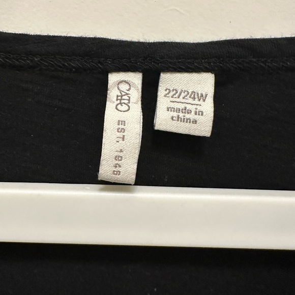 Cato Womens 22/24W Long Sleeve T-shirt Jersey black shirt American Country‎ Plus - Picture 2 of 4